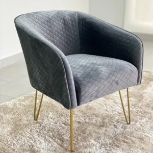Velvet Gray Accent Chair