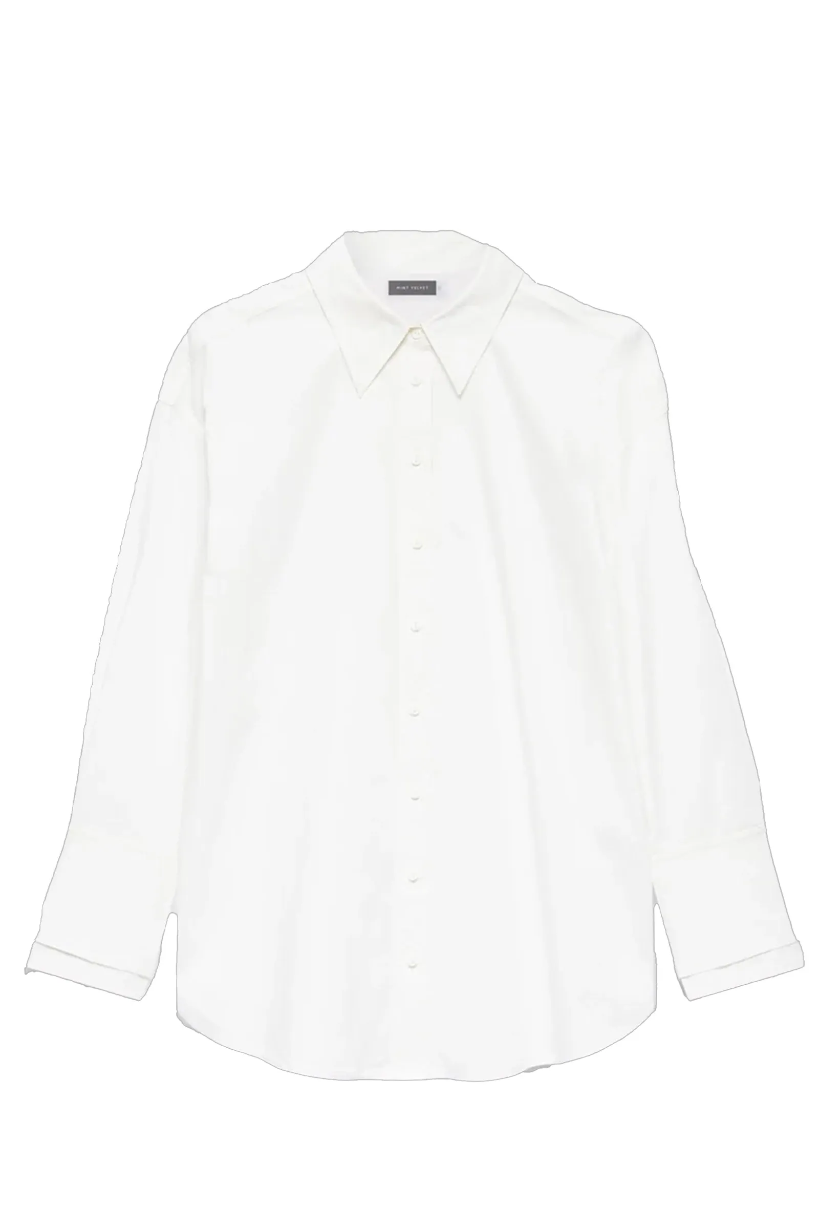 White Cotton Collard Shirt