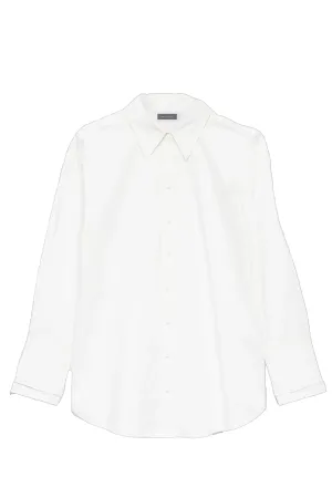 White Cotton Collard Shirt
