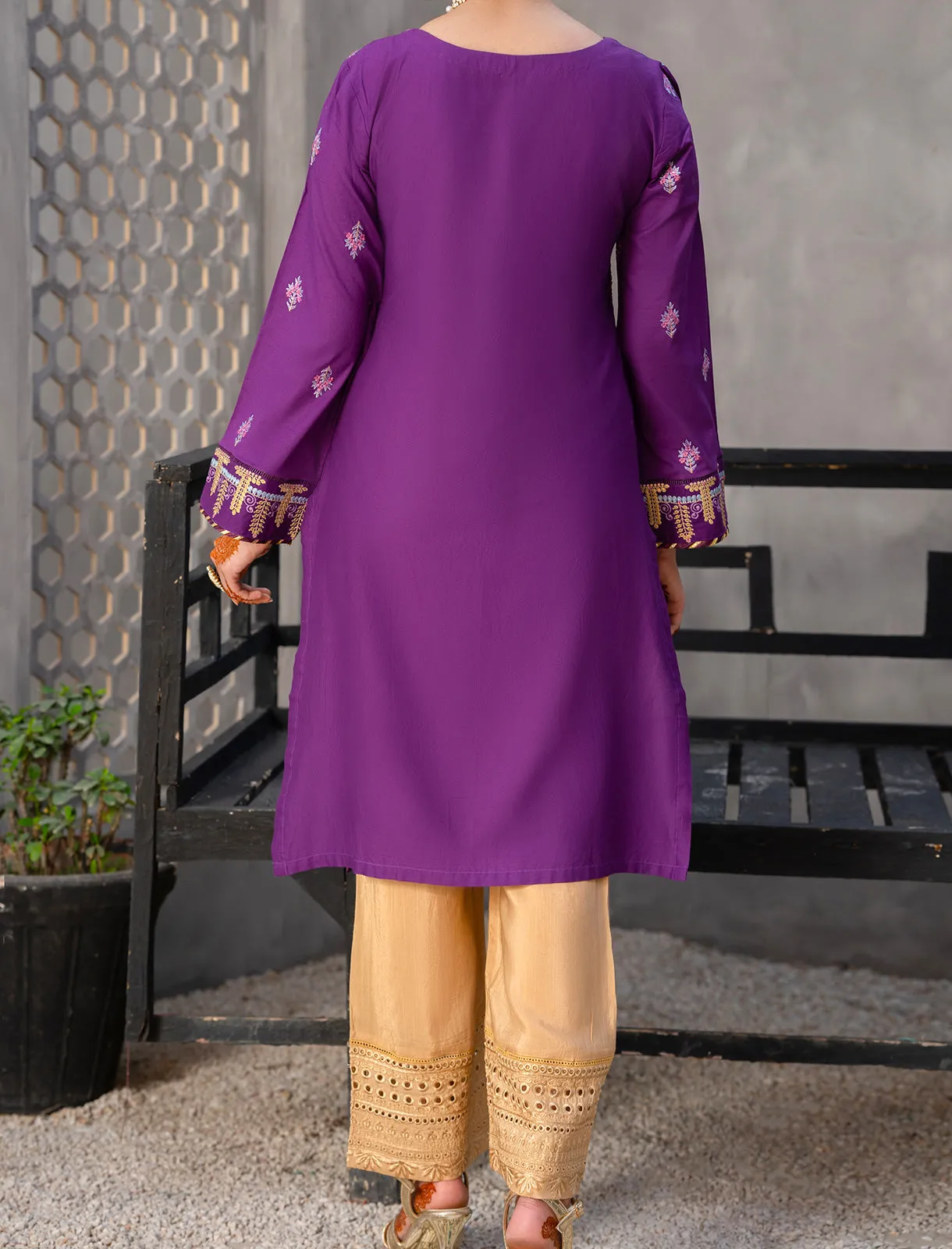 Women "AKSMA" Embellished Lawn Summer Shirt